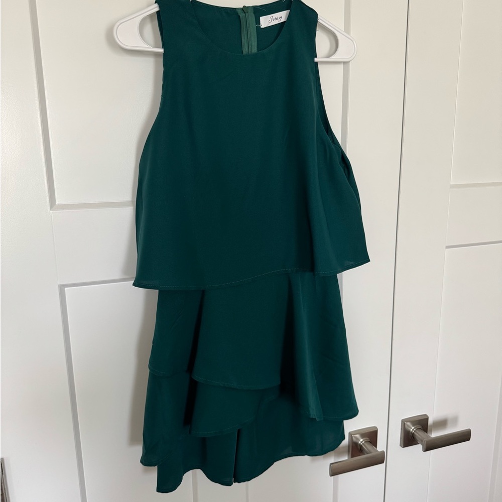 EUC! Green Sleeveless Layered Dress